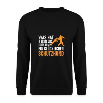 Schutzhund Schäferhund Lustiger Spruch Hund IGP - Unisex Pullover - Schwarz - Vorne - Alina (178cm) & Michal (187cm)