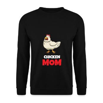 Hühner Mama - Chicken Mom - Landwirtin & - Unisex Pullover - Schwarz - Vorne - Alina (178cm) & Michal (187cm)