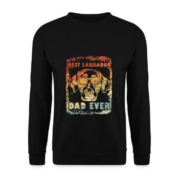 Vintage Best Labrador Dad Ever Geschenk Vatertag - Unisex Pullover - Schwarz - Vorne - Alina (178cm) & Michal (187cm)