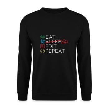 Video Editor Mediengestalter Zitat - Unisex Pullover - Schwarz - Vorne - Alina (178cm) & Michal (187cm)