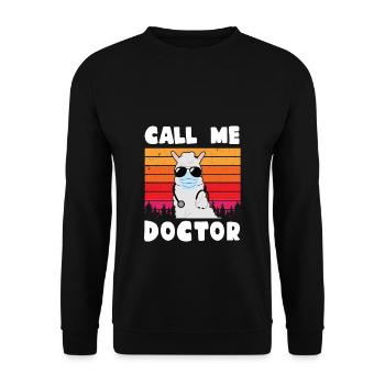 Doctors Alpaca Lama Call me Doctor Funny Medicine - Unisex Sweatshirt - black - Front - Alina (178cm) & Michal (187cm)