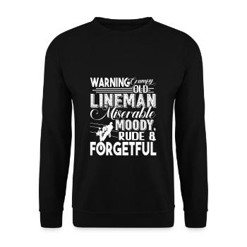 Lineman Grumpy Old Lineman - Unisex Sweatshirt - black - Front - Alina (178cm) & Michal (187cm)