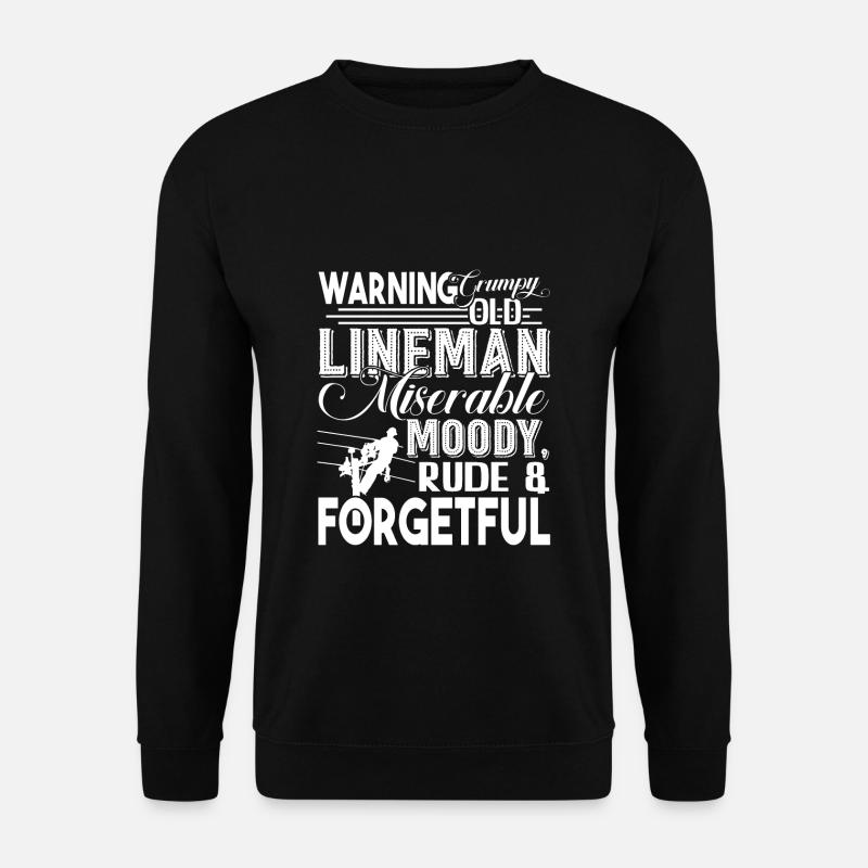 Lineman Mürrischer alter Lineman - Unisex Pullover - Schwarz