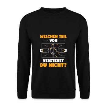 Basketball Coach Trainer Spruch Basketballer - Unisex Pullover - Schwarz - Vorne - Alina (178cm) & Michal (187cm)