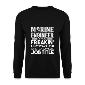 Marine Engineer ist keine offizielle Berufsbezeichnung - Unisex Pullover - Schwarz - Vorne - Alina (178cm) & Michal (187cm)