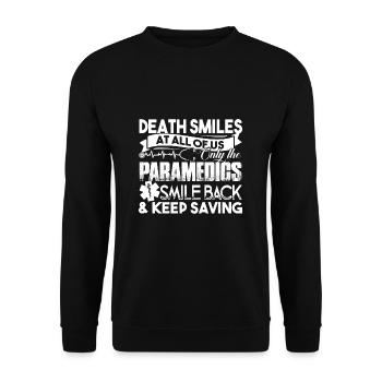 Paramedic Paramedics Saving Lives - Unisex Sweatshirt - black - Front - Alina (178cm) & Michal (187cm)