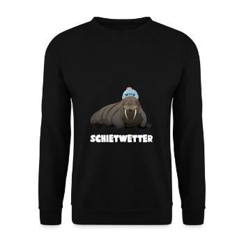 Norddeutschland & Nordsee Schietwetter Sweater - Unisex Pullover - Schwarz - Vorne - Alina (178cm) & Michal (187cm)