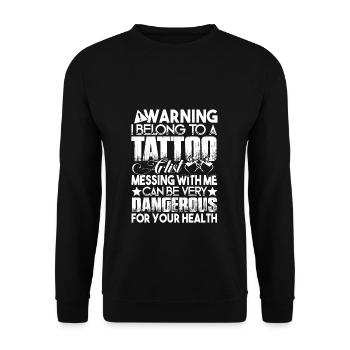 Tatoueur J’appartiens à un tatoueur - Sweat-shirt Unisexe - noir - Devant - Alina (178cm) & Michal (187cm)