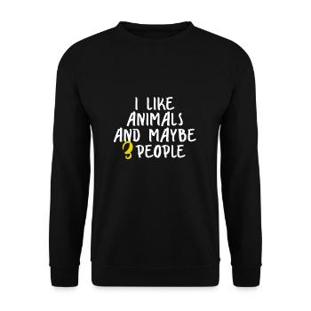 Animal welfare in the animal shelter - Unisex Sweatshirt - black - Front - Alina (178cm) & Michal (187cm)