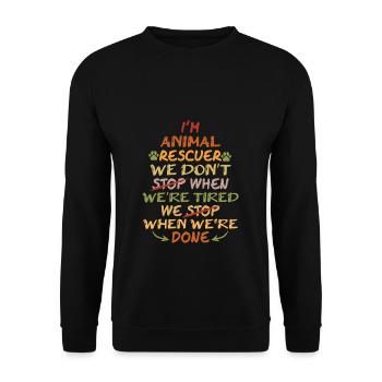 Je suis une citation de protection des animaux militante des droits des animaux - Sweat-shirt Unisexe - noir - Devant - Alina (178cm) & Michal (187cm)