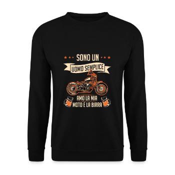 Moto Birra Divertente Motociclistico Motociclisti - Unisex Pullover - Schwarz - Vorne - Alina (178cm) & Michal (187cm)