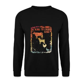 Vegan Vegetarians - Be Kind To Every Kind Gift - Unisex Sweatshirt - black - Front - Alina (178cm) & Michal (187cm)
