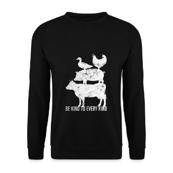 Vegan Vegetarians - Be Kind To Every Kind Gift - Unisex Sweatshirt - black - Front - Alina (178cm) & Michal (187cm)