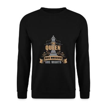Chess Queen Goes Wherever She Wants Chess Player - Unisex Sweatshirt - black - Front - Alina (178cm) & Michal (187cm)