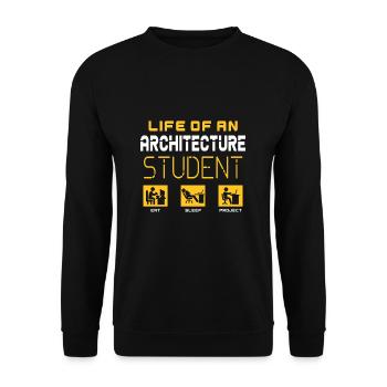The life of an architecture student - Unisex Sweatshirt - black - Front - Alina (178cm) & Michal (187cm)