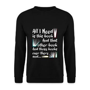 Reader loves books - Unisex Sweatshirt - black - Front - Alina (178cm) & Michal (187cm)
