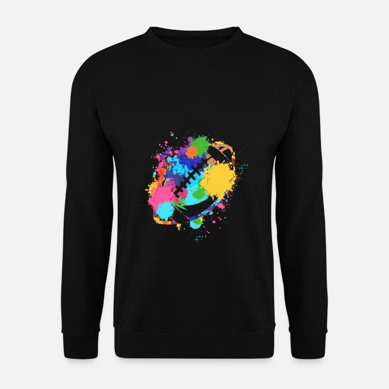 American Football Farbklecks bunt Geschenk - Unisex Pullover - Schwarz