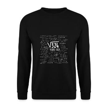 18. Geburtstag Mathe Wurzel 18 Jahre Mathematik - Unisex Pullover - Schwarz - Vorne - Alina (178cm) & Michal (187cm)