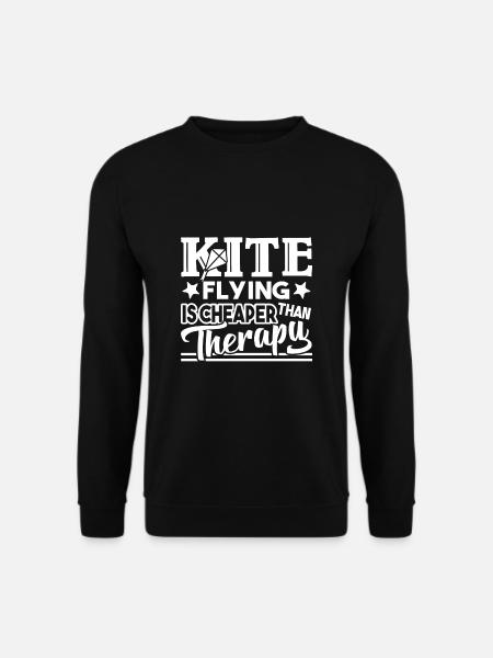Kite Flying Kite Fliegen billiger als Therapie - Unisex Pullover - Schwarz
