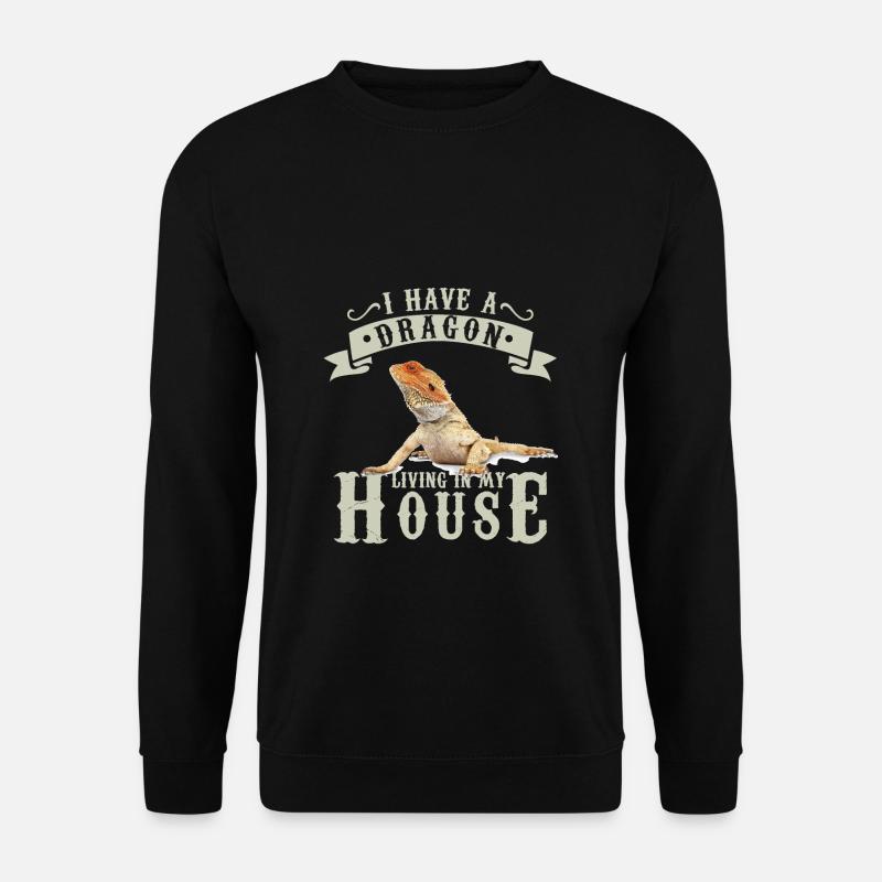 Reptilien Spruch I Have A Dragon Leguan Echse - Unisex Pullover - Schwarz