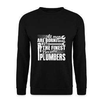 Plumber Finest Men Become Plumbers - Unisex Sweatshirt - black - Front - Alina (178cm) & Michal (187cm)