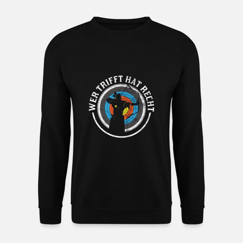 Bogenschiessen Bogenschütze Bogen Pfeil Langbogen - Unisex Pullover - Schwarz