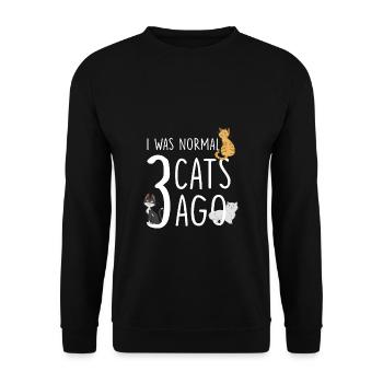 Cat I Was Normal 3 Cats Ago Cat Holder - Unisex Sweatshirt - black - Front - Alina (178cm) & Michal (187cm)
