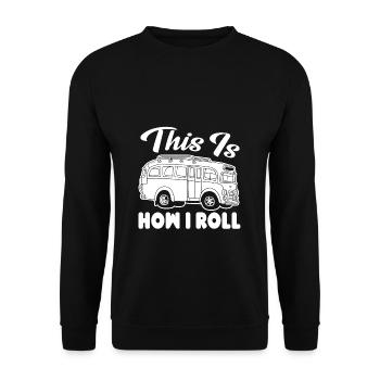 Busfahrer Busfahrer So fahre ich - Unisex Pullover - Schwarz - Vorne - Alina (178cm) & Michal (187cm)