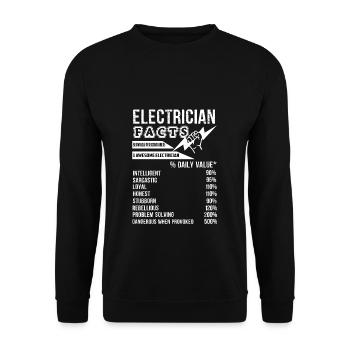 Electrician Electrician Facts - Unisex Sweatshirt - black - Front - Alina (178cm) & Michal (187cm)