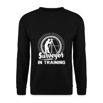 Vermessungsvermesser in der Ausbildung - Unisex Pullover - Schwarz - Vorne - Alina (178cm) & Michal (187cm)