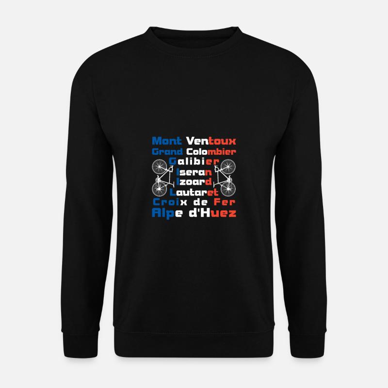 Anstiege Frankreich Alpen Fahrrad - Unisex Pullover - Schwarz