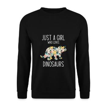 Dinosaur Just A Girl Who Loves Dinosaurs Women - Unisex Sweatshirt - black - Front - Alina (178cm) & Michal (187cm)