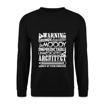 Warnung des Architekten - Unisex Pullover - Schwarz - Vorne - Alina (178cm) & Michal (187cm)
