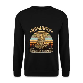Namaste Yoga Mother - Unisex Pullover - Schwarz - Vorne - Alina (178cm) & Michal (187cm)