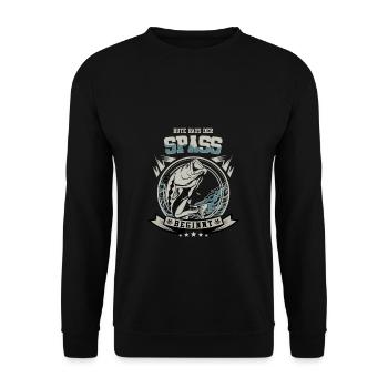 Angel Rute Raus Der Spaß Beginnt Angler Fischer Ge - Unisex Pullover - Schwarz - Vorne - Alina (178cm) & Michal (187cm)