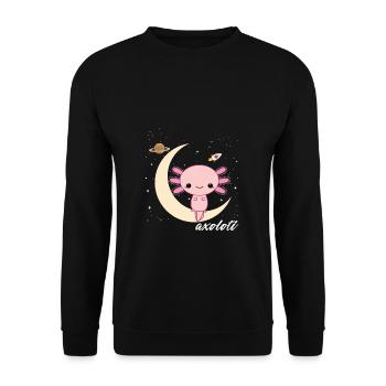 Axolotl dans l’espace - Cadeau de l’espace Axolotl - Sweat-shirt Unisexe - noir - Devant - Alina (178cm) & Michal (187cm)