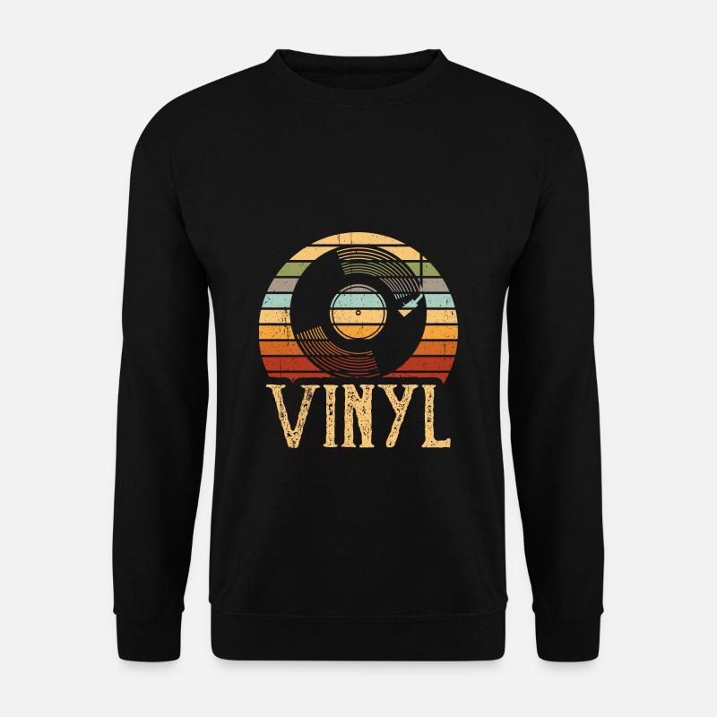 Vintage Vinyl Schallplatte Plattenspieler Geschenk - Unisex Pullover - Schwarz