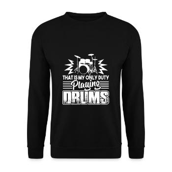 Batteur de batteur jouant la batterie - Sweat-shirt Unisexe - noir - Devant - Alina (178cm) & Michal (187cm)