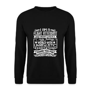 Flight Attendant I'm A Flight Attendant - Unisex Sweatshirt - black - Front - Alina (178cm) & Michal (187cm)