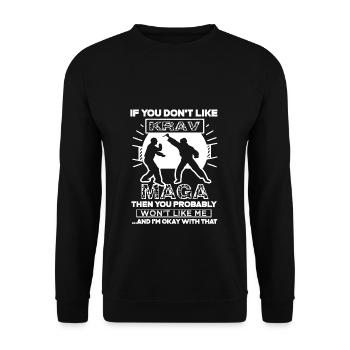 Krav Maga I Like Krav Maga - Unisex Pullover - Schwarz - Vorne - Alina (178cm) & Michal (187cm)