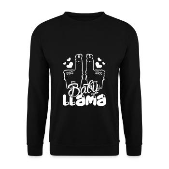 Lama Baby Lama - Unisex Pullover - Schwarz - Vorne - Alina (178cm) & Michal (187cm)