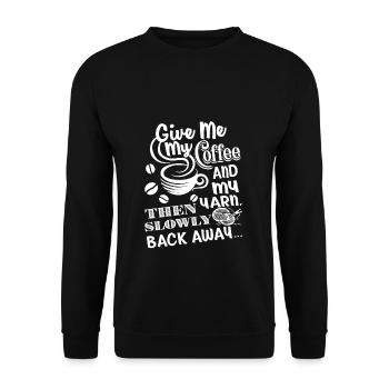 Tricoter tricoter donnez-moi du café et du fil - Sweat-shirt Unisexe - noir - Devant - Alina (178cm) & Michal (187cm)