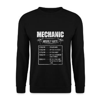 Mechanic Hourly Rate Mechanic Gift Workshop - Unisex Sweatshirt - black - Front - Alina (178cm) & Michal (187cm)
