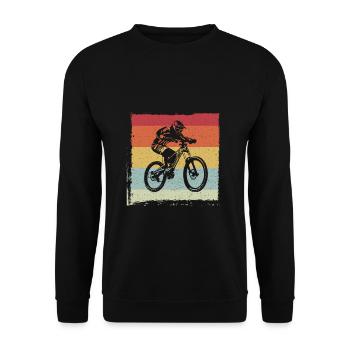 MTB Downhill - Unisex Sweatshirt - black - Front - Alina (178cm) & Michal (187cm)