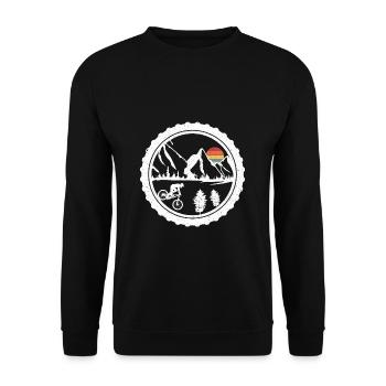 MTB Downhill Vintage Gift Retro - Unisex Sweatshirt - black - Front - Alina (178cm) & Michal (187cm)