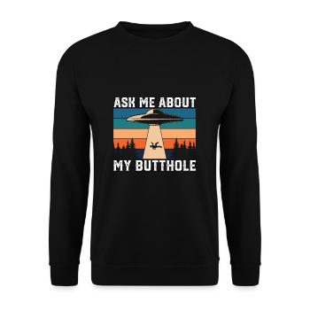 Alien Ask me for anal gift - Unisex Sweatshirt - black - Front - Alina (178cm) & Michal (187cm)