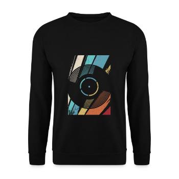Record Retro Vintage - Unisex Sweatshirt - black - Front - Alina (178cm) & Michal (187cm)