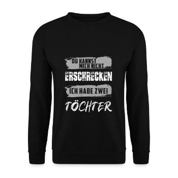 Du kannst mich nicht erschrecken - ich habe zwei T - Unisex Pullover - Schwarz - Vorne - Alina (178cm) & Michal (187cm)