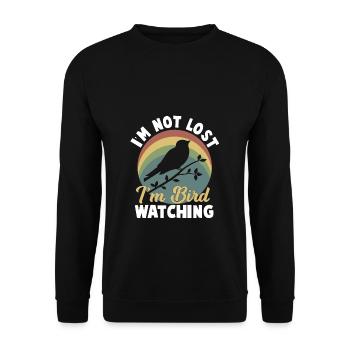 Oiseaux observent Bird Watching Poussoirs oiseaux - Sweat-shirt Unisexe - noir - Devant - Alina (178cm) & Michal (187cm)