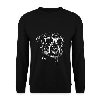 Riesenschnauzer Vintage Retro Giant Schnauzer Hund - Unisex Pullover - Schwarz - Vorne - Alina (178cm) & Michal (187cm)